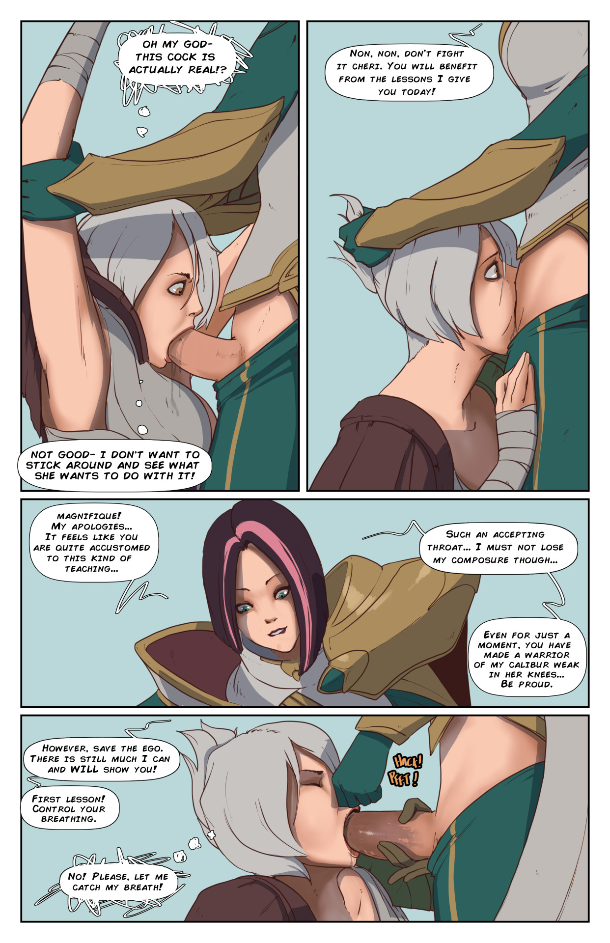 Zaunderground Riven and Fiora ENG Porn Comic