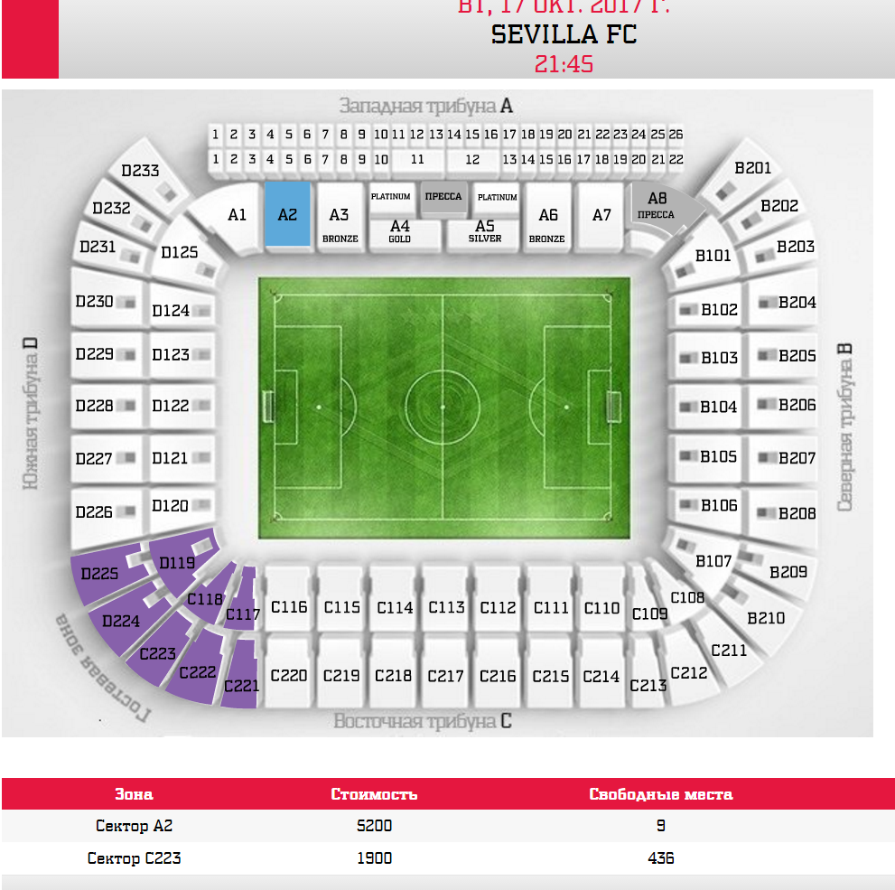 Схема стадиона спартак открытие арена с рядами и местами